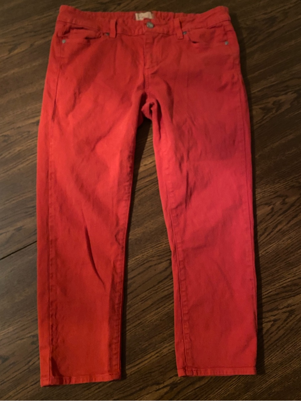 Paige red roxie capri jeans